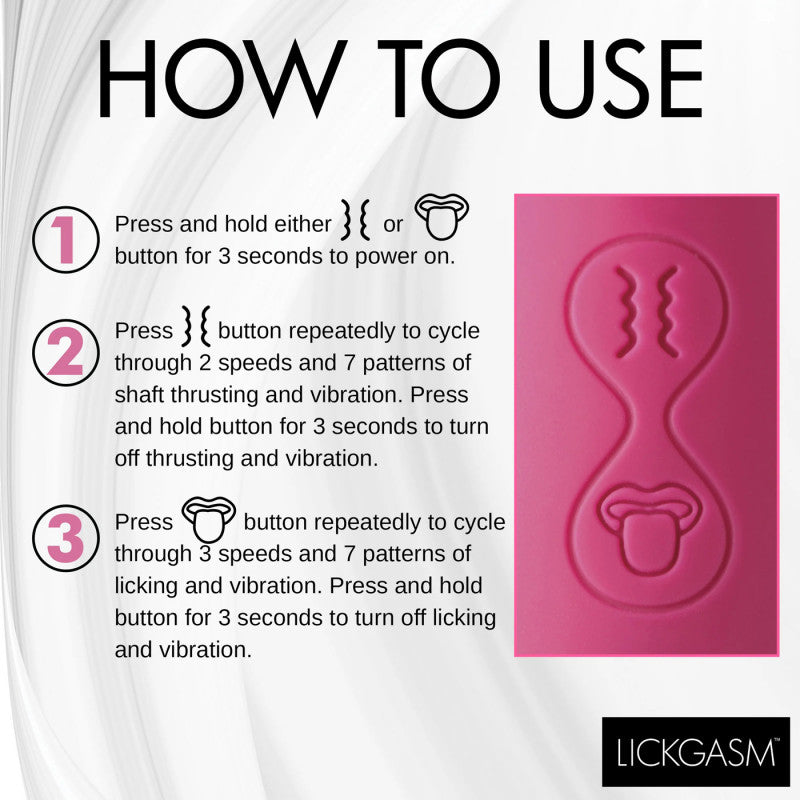 Tease and Please™ Thrusting & Licking Vibrator – Fuchsia