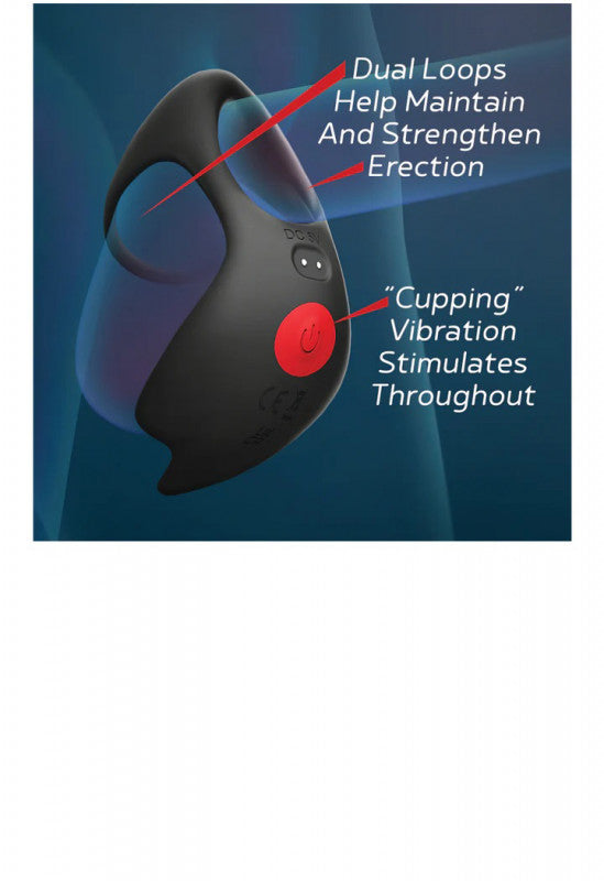 Red Dot Vibrating Ring V3 With Remote - Black/red