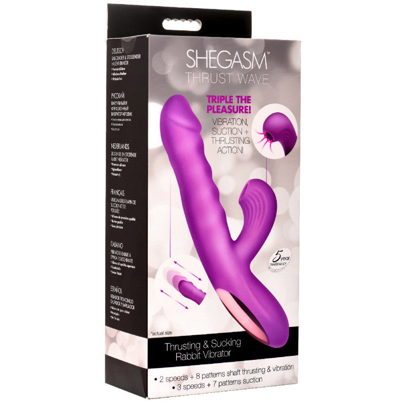 Thrust Wave – Thrusting & Sucking Rabbit Vibrator (Purple)