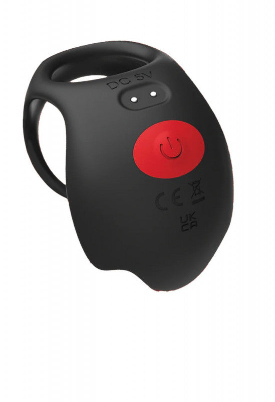 Red Dot Vibrating Ring V3 With Remote - Black/red