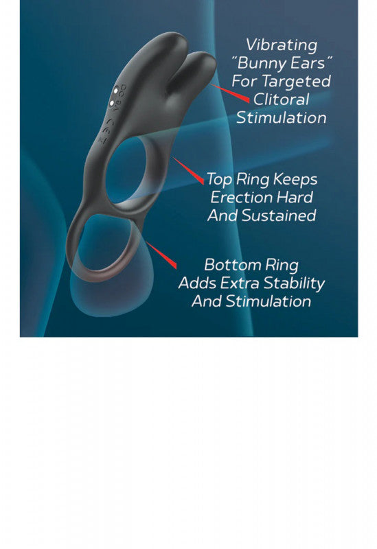 Red Dot Vibrating Ring V1 With Remote - Black/red