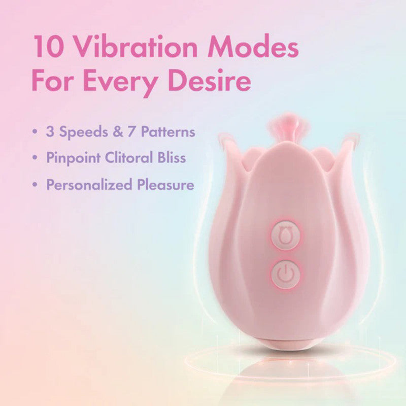 Play With Me Romantic Rose Clitoral Stimulator – Pink