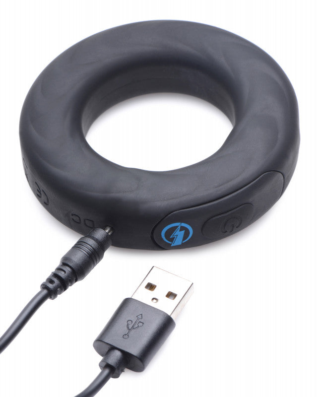 E-Stim Pro Silicone  Ring With Remote - Black