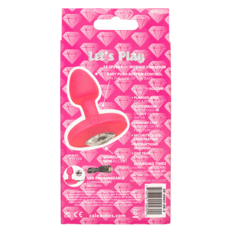 Cheeky Gems - Small Rechargeable Vibrating Probe - Pink