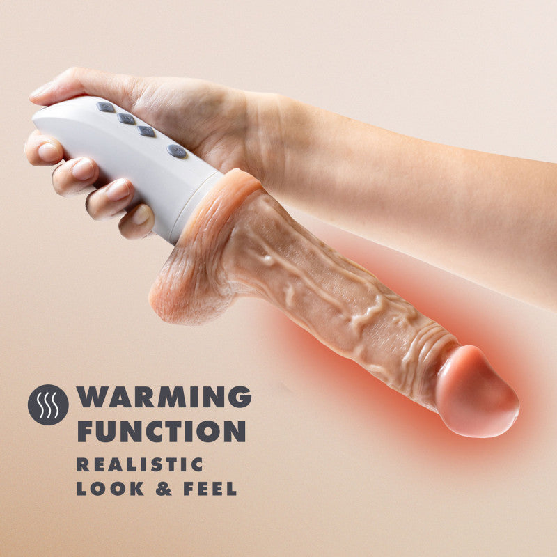 Dr. Skin Silicone Remote - Dr. Hammer - 7 Inch Thrusting With Handle - Beige