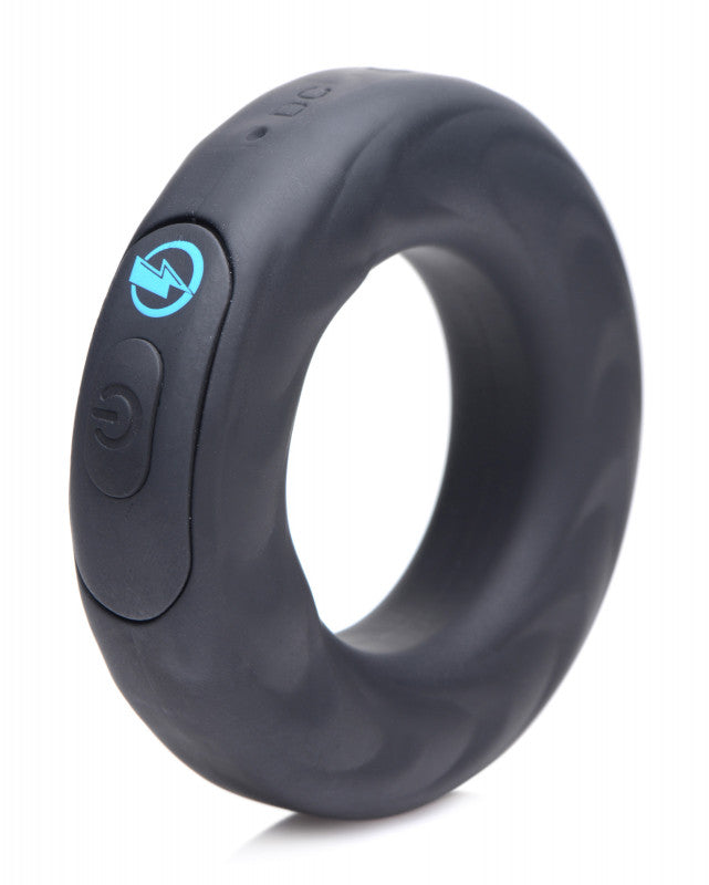 E-Stim Pro Silicone  Ring With Remote - Black