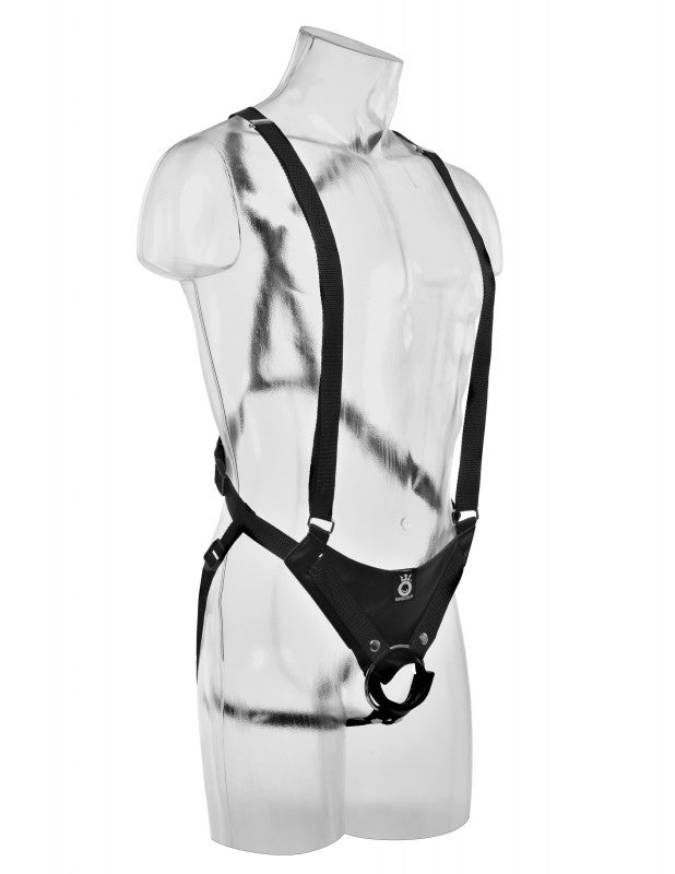 King  10" Hollow Strap-on Suspender System -  Flesh