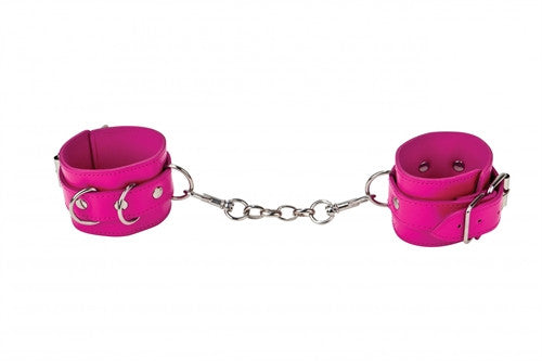 Leather Cuffs for Hands and Ankles - Pink