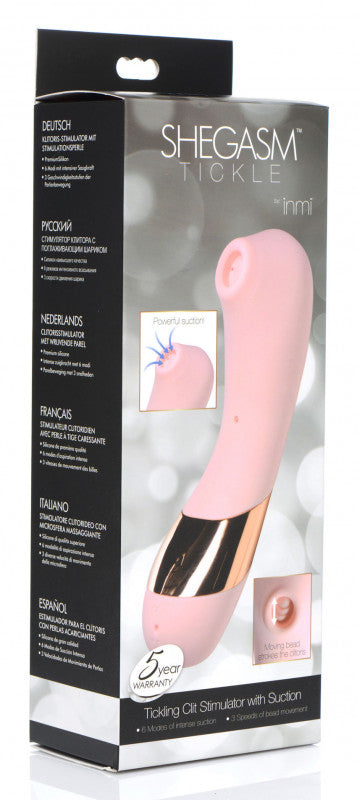 Shegasm Tickling Stimulator With Suction - Pink