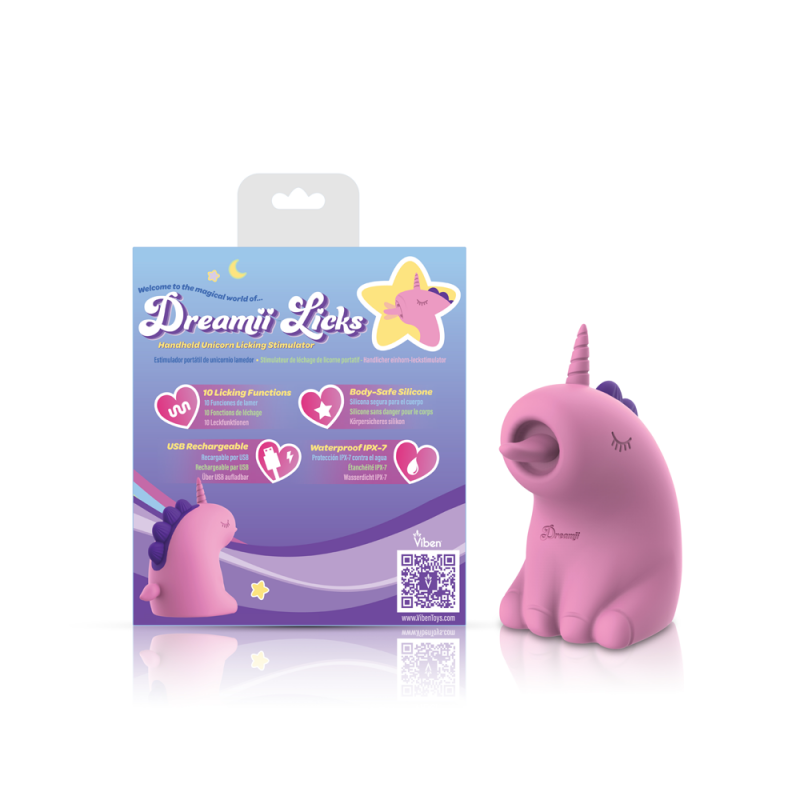 (Presale Only) - Dreamii Licks Licking Unicorn Stimulator - Mystical Pink