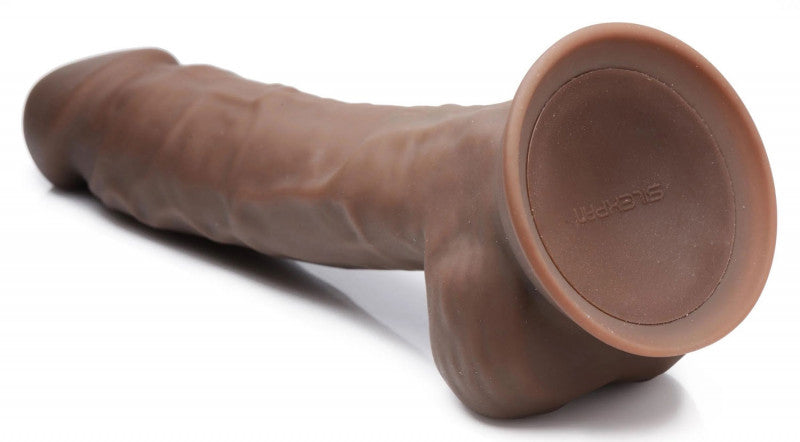 Fleshstixxx 8" Vibrating Silicone  With Balls Brown