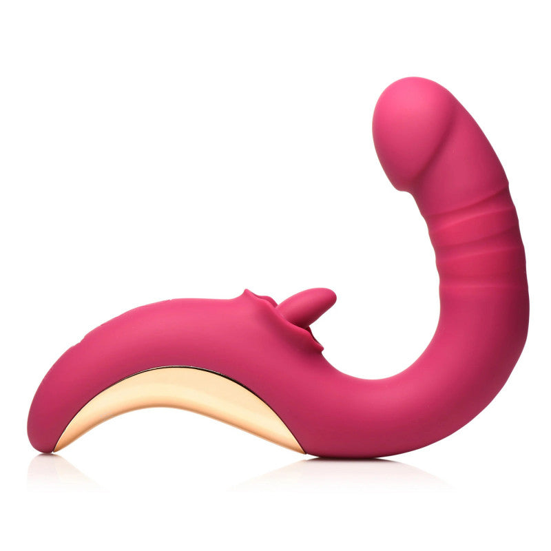 Tease and Please™ Thrusting & Licking Vibrator – Fuchsia