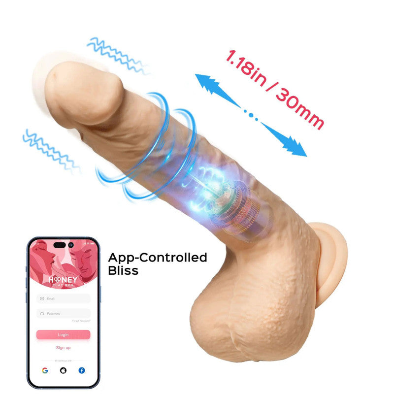 Luis-App Controlled 8.5" Real Thrusting  With Clit Licker