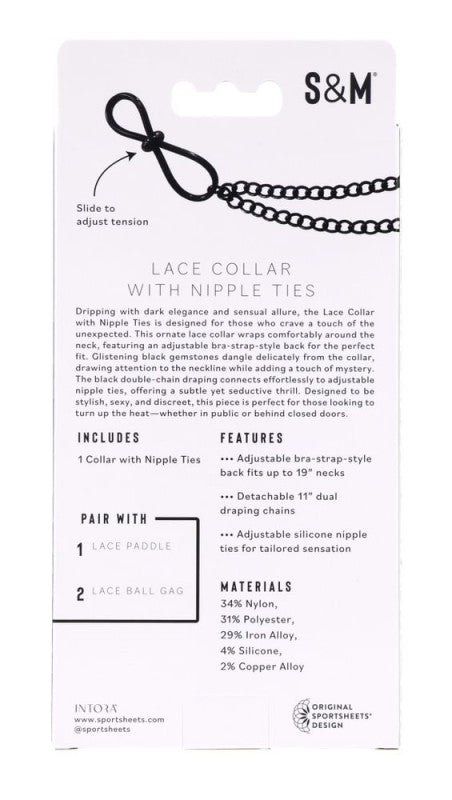 Lace Collar With Nipple Ties