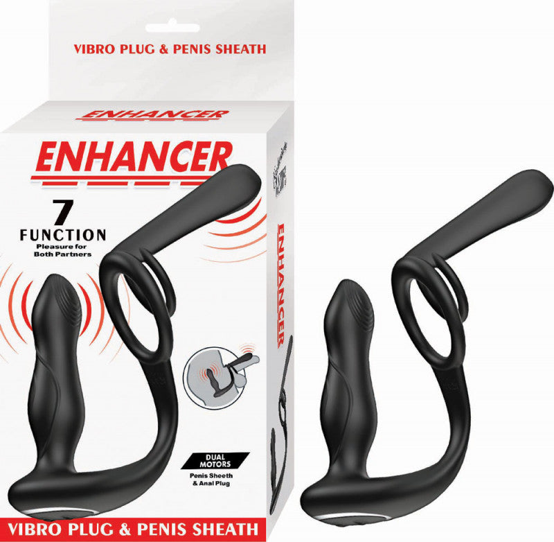 Vibro Plug and Penis Sheath - Black