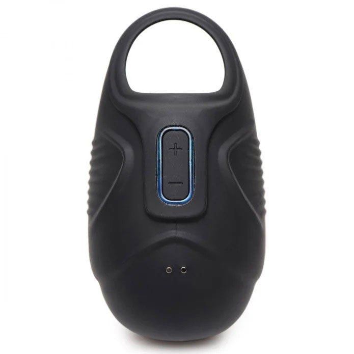 7x Vibrating Silicone Ball Sack - Black