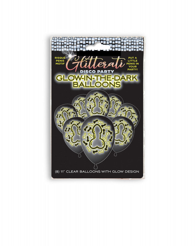 Glitterati Disco Penis Glow Balloons
