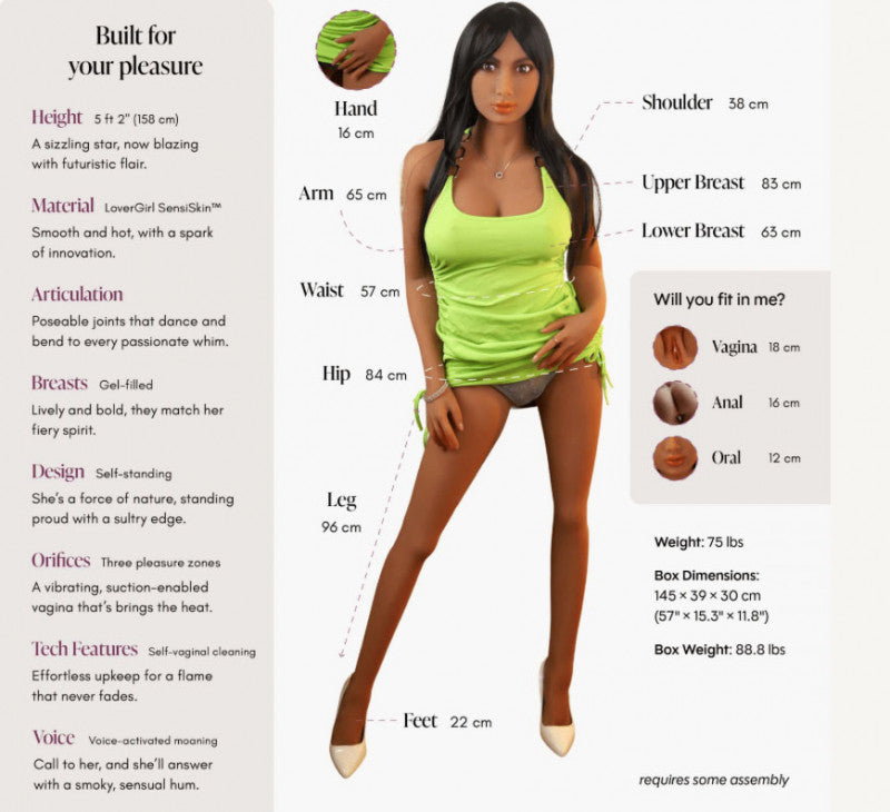 Lover Doll Isabel Powered Caramel 5ft 2" -Enhanced