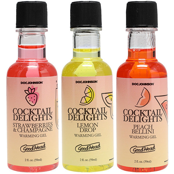 Goodhead tail Delights Peach Bellini, Strawberries Champagne, and Lemon Drop 3 Pack 2 Oz.