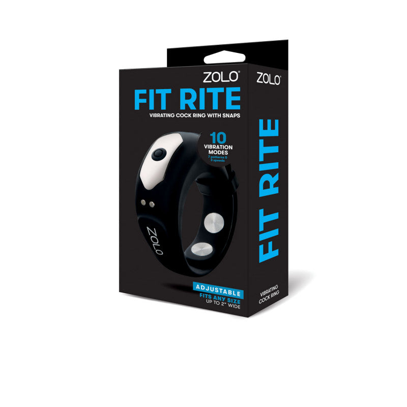 Zolo Fit Rite Vibrate  Ring With Snaps - Black