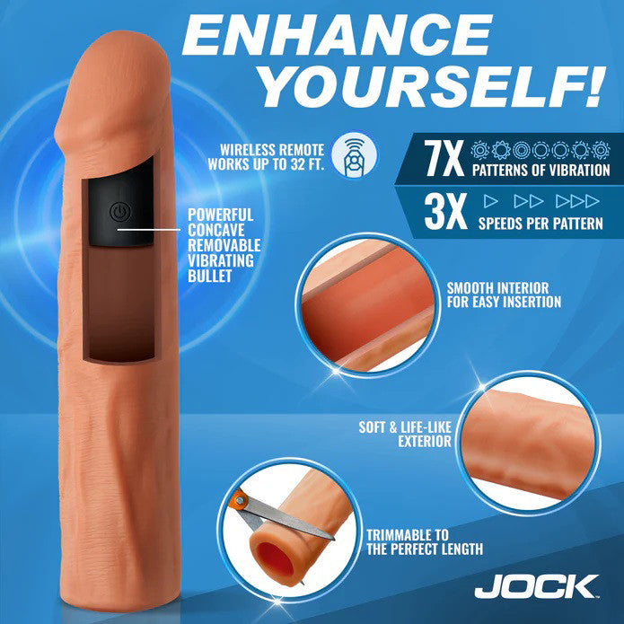 Jock Vibrating Penis Extension with Remote - Medium - SomethingSexyPlanet