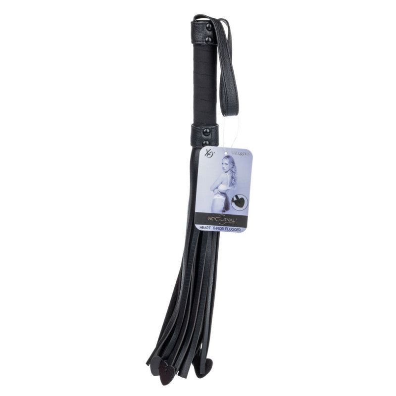 Nocturnal Collection Heart Throb Flogger - Black
