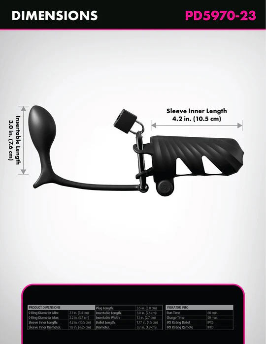 Fantasy C-Ringz Remote-Controlled Vibrating  Blocker With Ass-Gasm Plug - Black