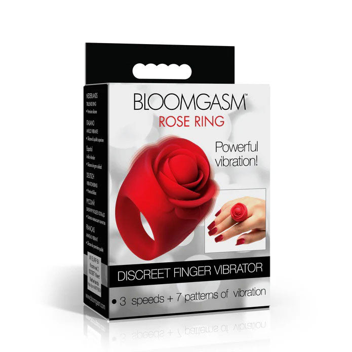 Rose Ring Discreet Finger Vibrator - Red - SomethingSexyPlanet