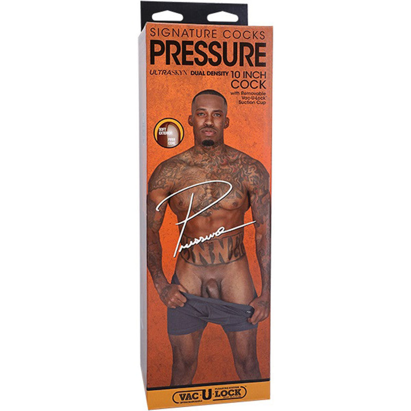 Signature s Pressure 10"  With  Removable Vac-U-Lock Suction Cup - Chocolate