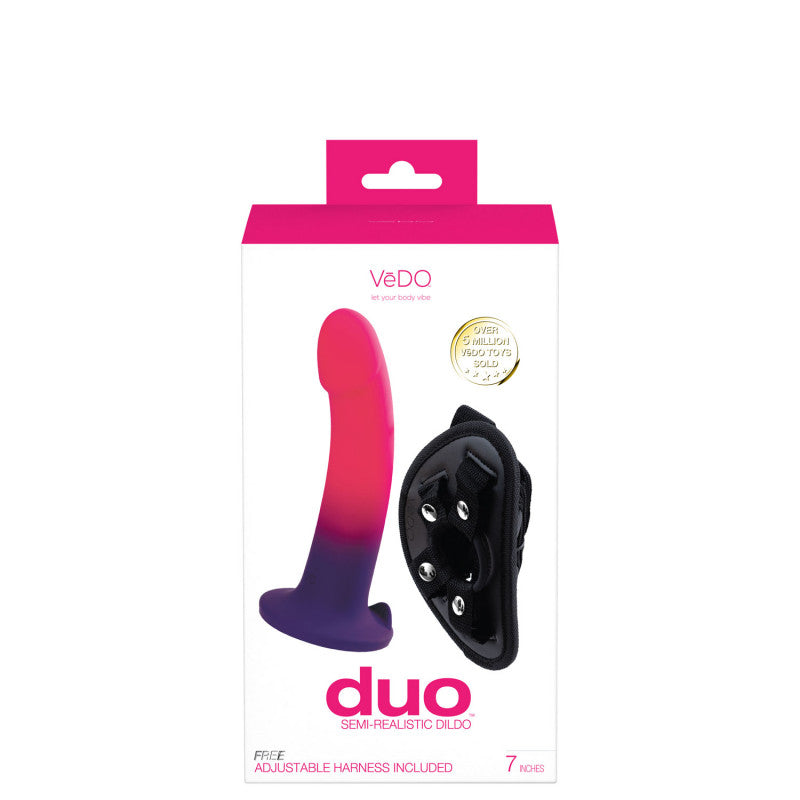 Duo Semi-Realistic  With Harness -  Pink/purple