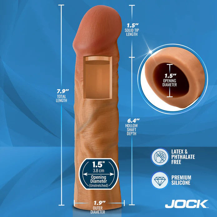 Jock 1.5" Silicone Penis Extension Sleeve - Medium