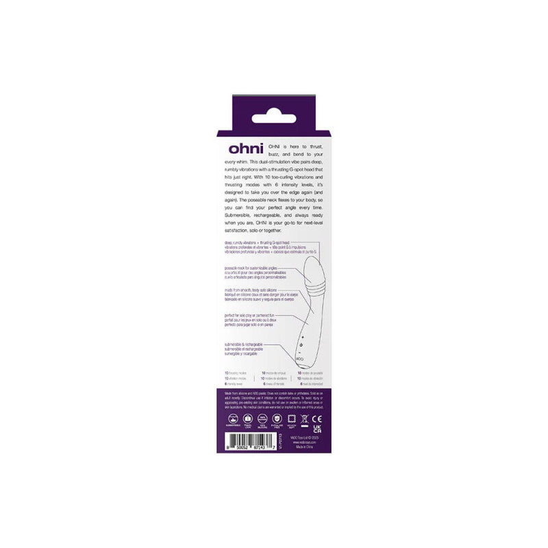 Ohni Rechargeable G-Spot Thrusting Vibe Purple