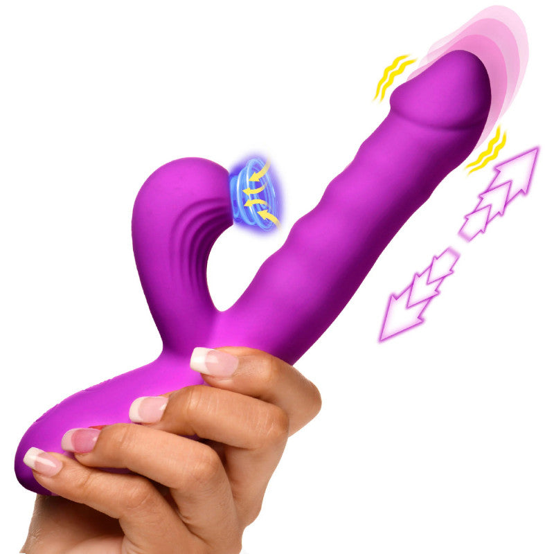 Thrust Wave – Thrusting & Sucking Rabbit Vibrator (Purple)