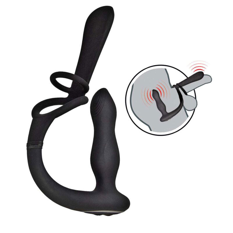 Vibro Plug and Penis Sheath - Black