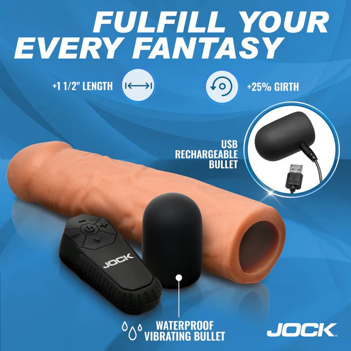 Jock Vibrating Penis Extension with Remote - Medium - SomethingSexyPlanet