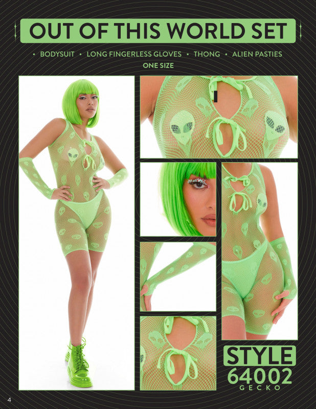 Out of This World 4pc Bodysuit Set -  One Size - Green