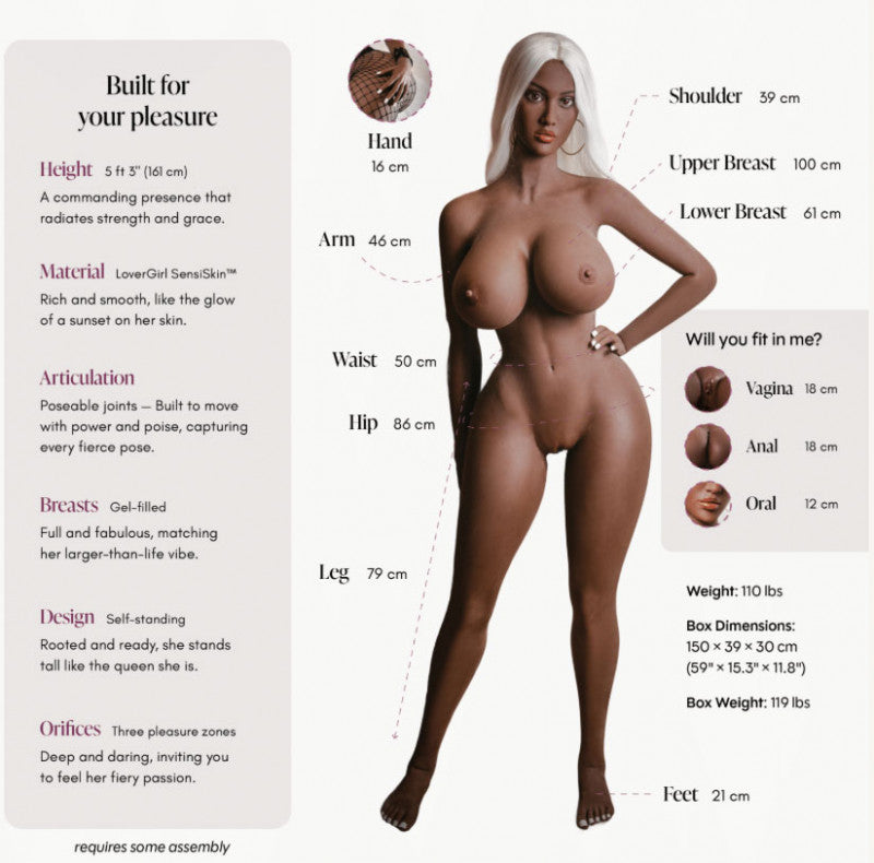 Lover Doll Kiara Chocolate 5ft 3" - Standard