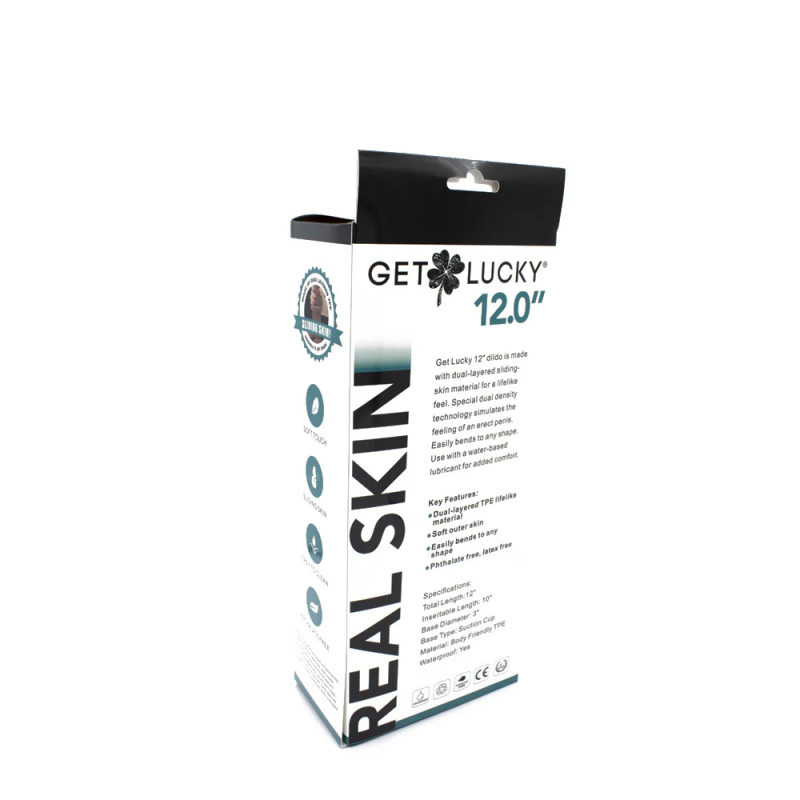 Real Skin 12 Inch Dual Layer Dong Lt Brown