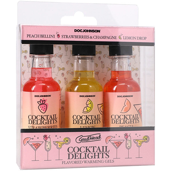 Goodhead tail Delights Peach Bellini, Strawberries Champagne, and Lemon Drop 3 Pack 2 Oz.