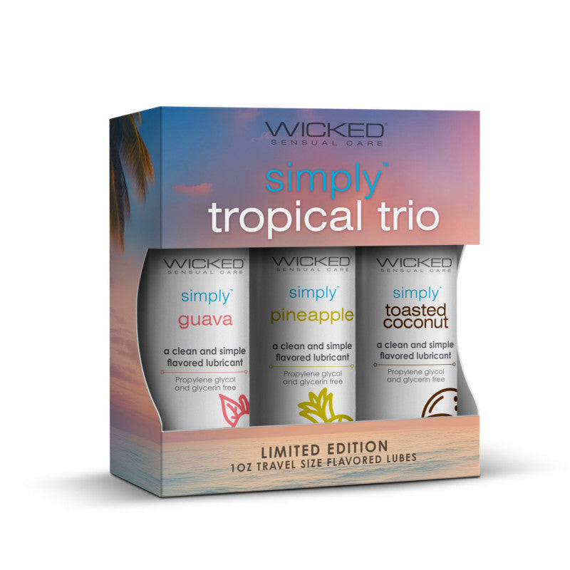 Wicked Simply Tropical Trio 1oz Travel Size  Flavored Lubes
