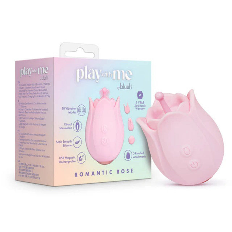 Play With Me Romantic Rose Clitoral Stimulator – Pink