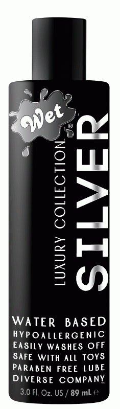 Wet Silver Water Based Luxury Lubricant -  3 Fl. Oz.