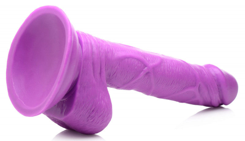 Pop Pecker 6.5 Inch  With Balls - Purple