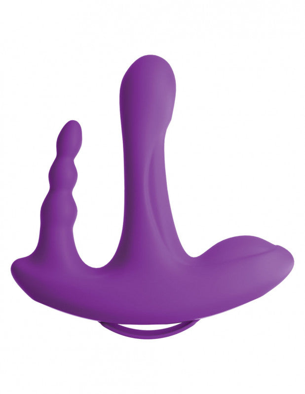 Threesome Rock n' Ride Silicone Vibrator - Purple