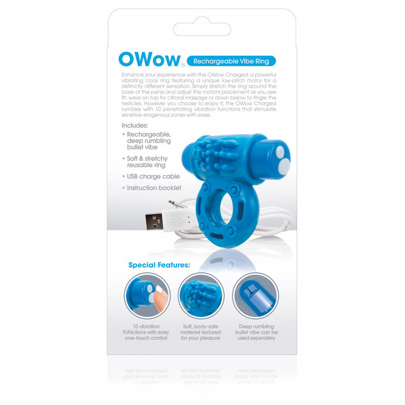 Charged Owow Rechargeable Vibe Ring - Blue