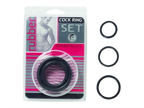Black Rubber  Ring Set