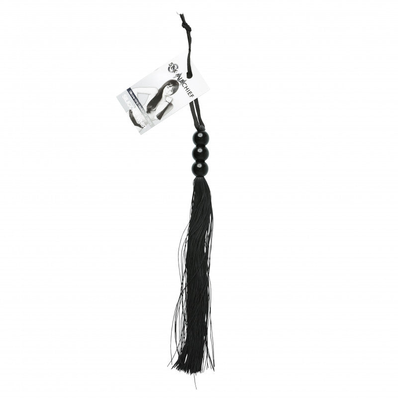 Sex and Mischief Rubber Whip Medium 14-Inch - Black