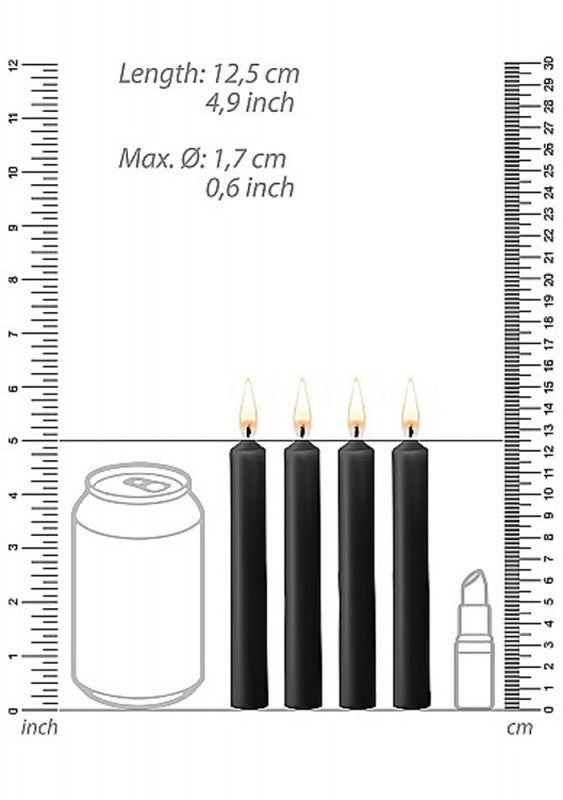 Teasing Wax Candles - Black - 4-Pack