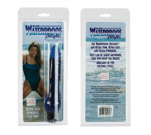 Waterproof Delights Vibe With Clit Stimulator Jelly Blue