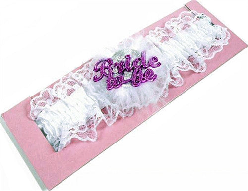Bride-to-Be Flashing Garter - White
